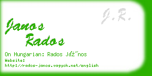 janos rados business card